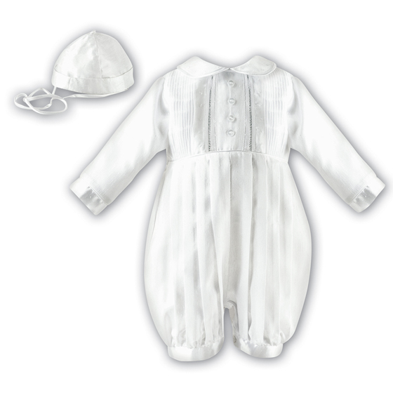 Sarah Louise Boys Christening Romper & Hat 2232